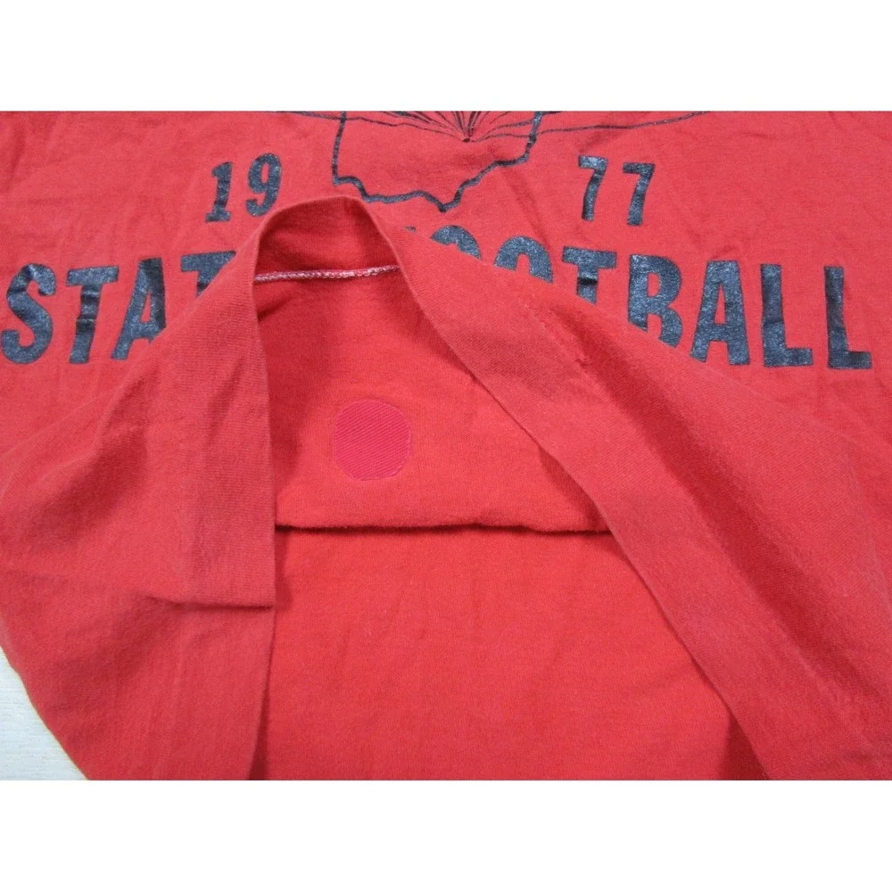 Vintage 70s State Football Champs T-Shirt Kids (M) Single Stitch Ohio Wolf